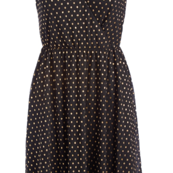 Black/Gold Dot Fit Flare Dress - Picture 4 of 5